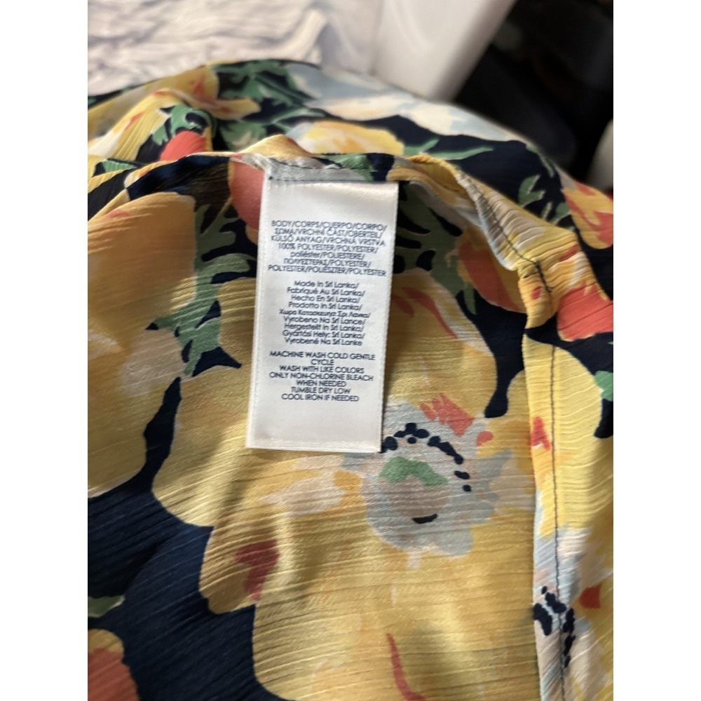 Chaps Ralph Lauren Womens Yellow FLoral Shirt Top Blouse Pullover Loose 2X Plus - Picture 6 of 6